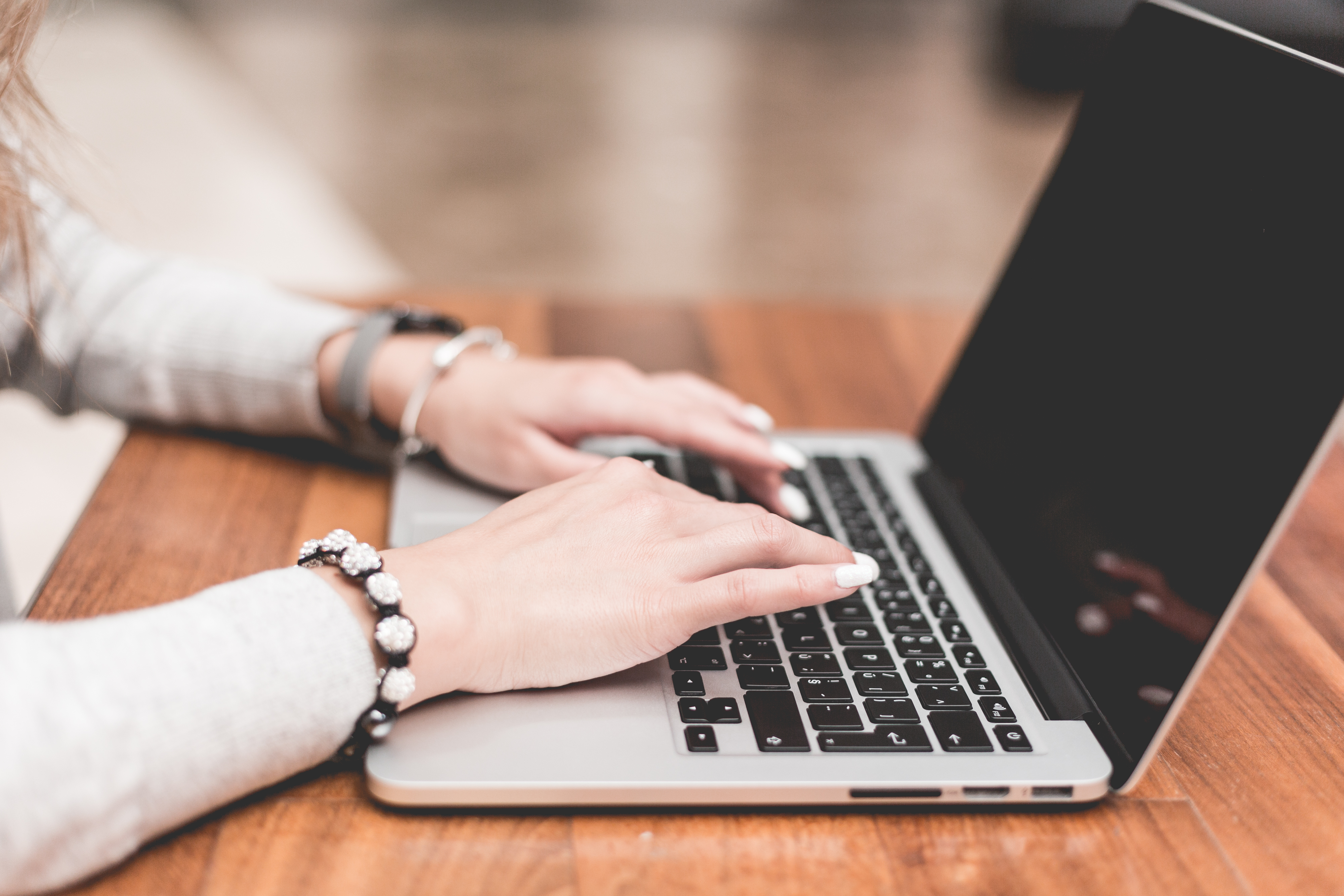 keyboard with lady typing